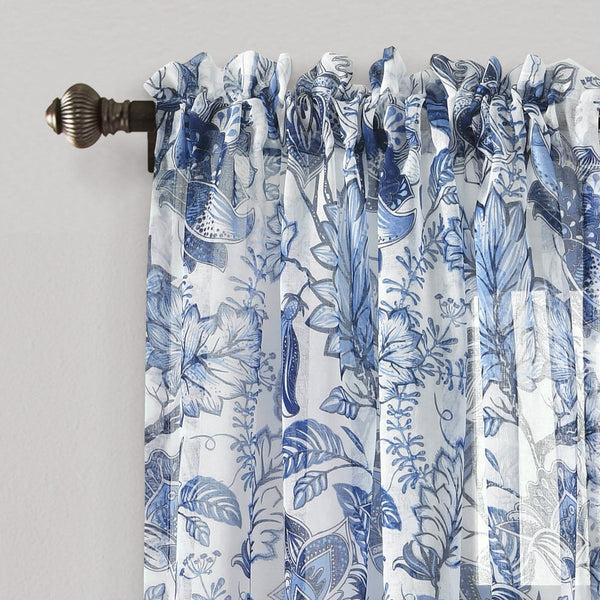 Lush Décor Cynthia Jacobean Sheer Window Curtain Panel Set