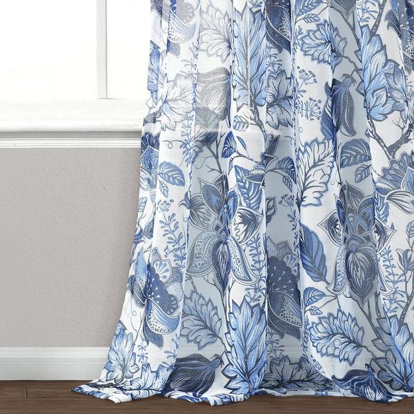 Lush Décor Cynthia Jacobean Sheer Window Curtain Panel Set