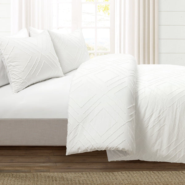 Lush Décor Diamond Clip Jacquard Duvet Cover 3 Piece Set