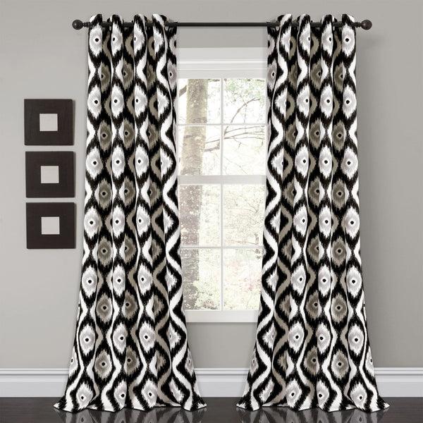 Lush Décor Diamond Ikat Light Filtering Window Curtain Set
