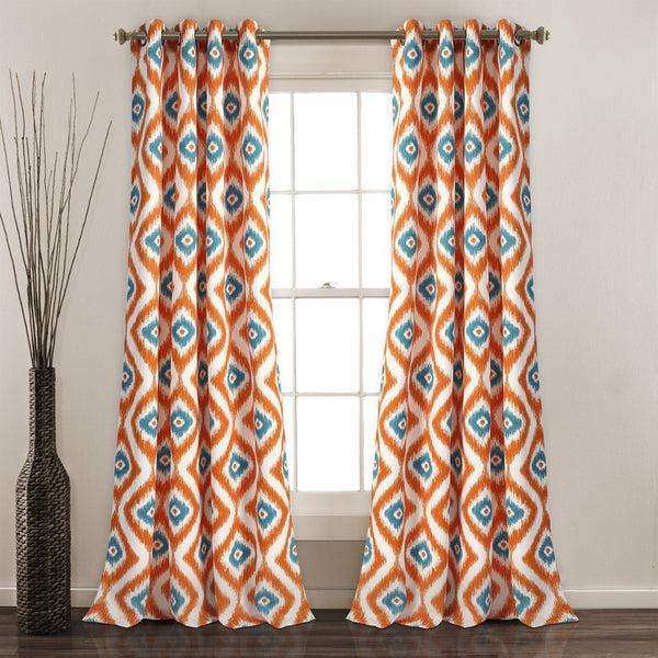 Lush Décor Diamond Ikat Light Filtering Window Curtain Set