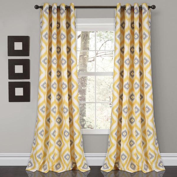 lush décor Diamond Ikat Light Filtering Window Curtain Set
