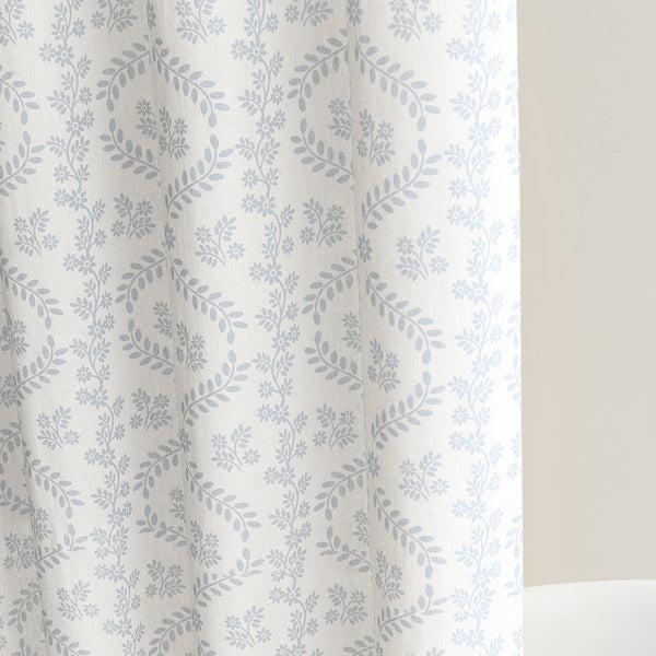 Lush Décor Doreen Delicate Floral Linen Textured Shower Curtain