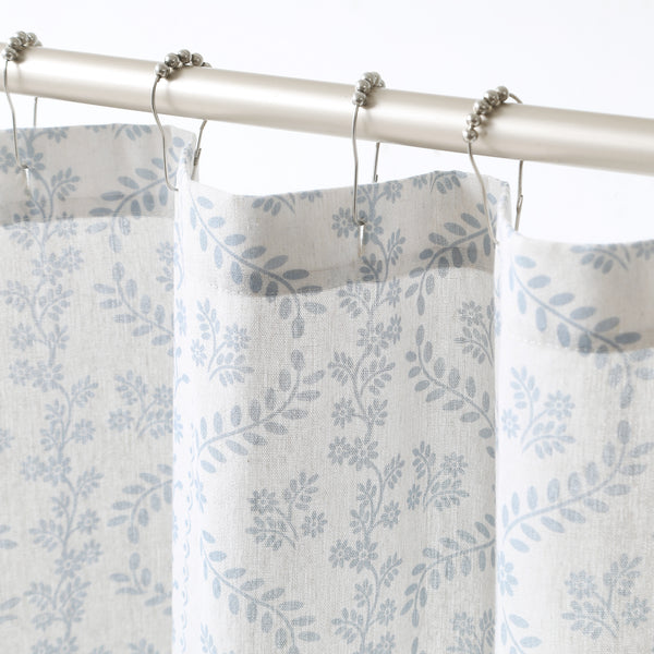 Lush Décor Doreen Delicate Floral Linen Textured Shower Curtain