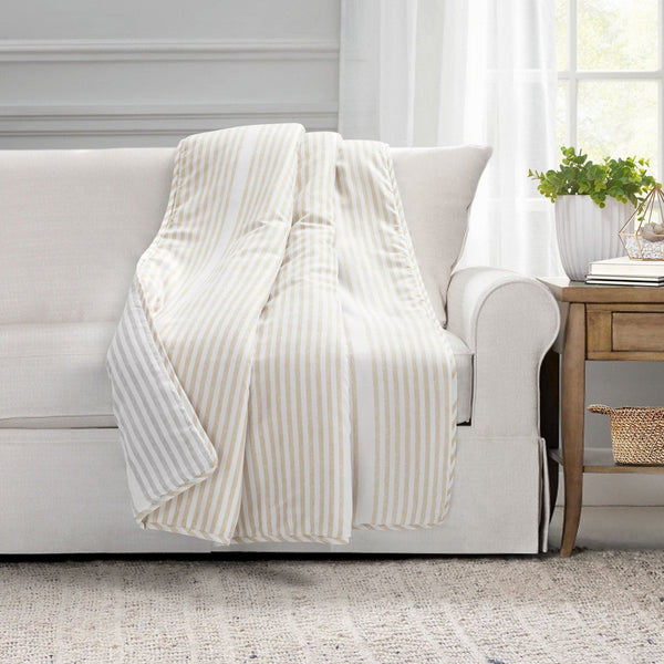 lush décor Drew Stripe Silver-Infused Antimicrobial Throw