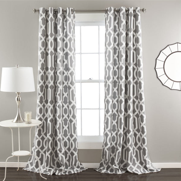 lush décor Edward Trellis Light Filtering Window Curtain Panel Set