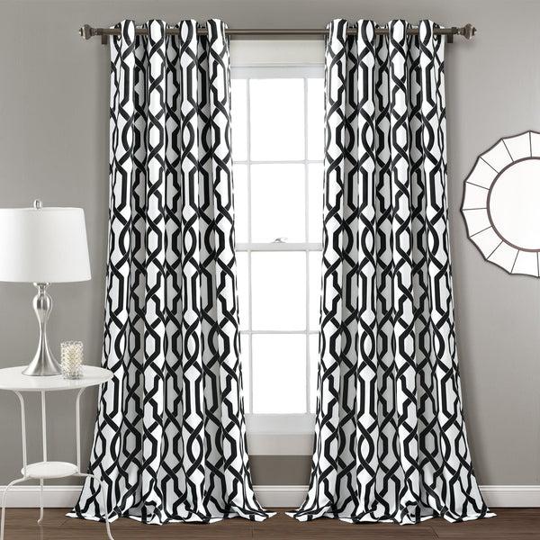 Lush Décor Edward Trellis Light Filtering Window Curtain Panel Set