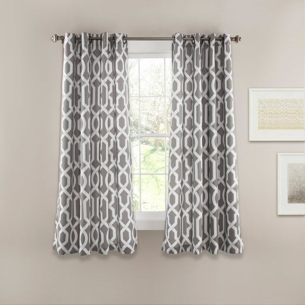 Lush Décor Edward Trellis Light Filtering Window Curtain Panel Set