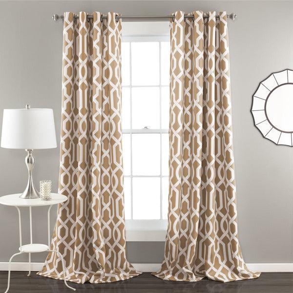 Lush Décor Edward Trellis Light Filtering Window Curtain Panel Set