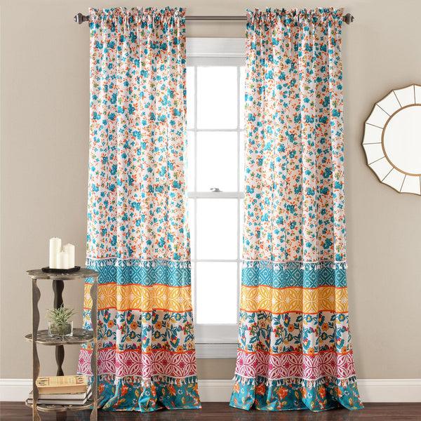 lush décor Emily Boho Stripe Window Curtain Panel Set