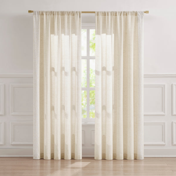 lush décor Emily Leaves Embroidered Window Curtain Panels