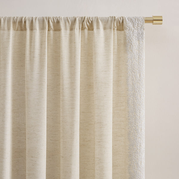Lush Décor Emily Leaves Embroidered Window Curtain Panels