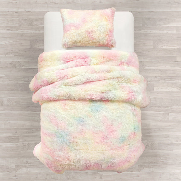 Lush Décor Emma Cozy Ultra Soft Rainbow Faux Fur Comforter Set