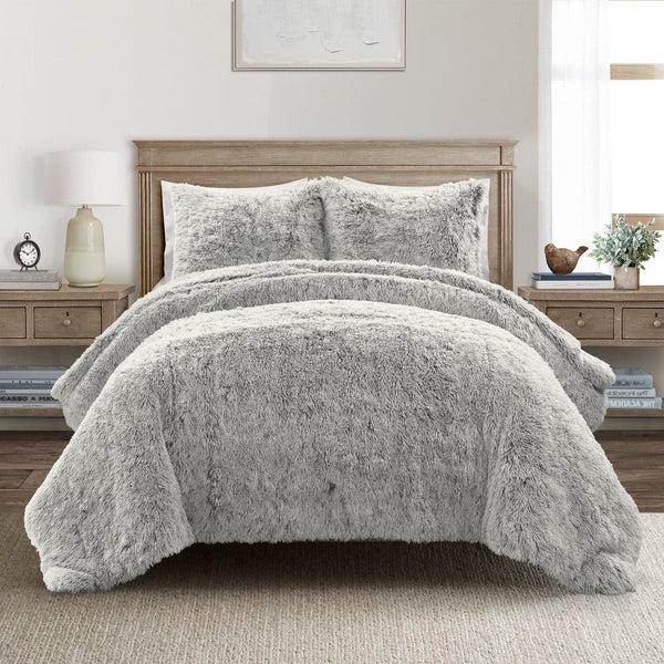lush décor Emma Cozy Ultra Soft Two Tone Faux Fur Comforter Set