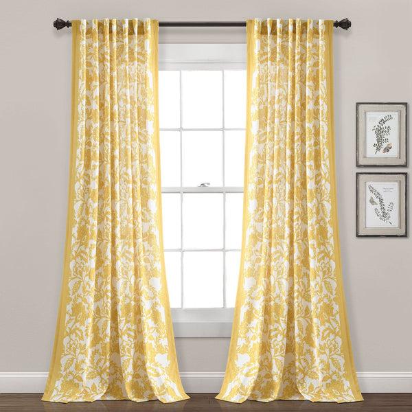 lush décor Emma Textured Jacobean Window Curtain Panel