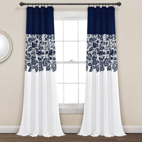 Lush Décor Estate Garden Print Room Darkening Window Curtain Set