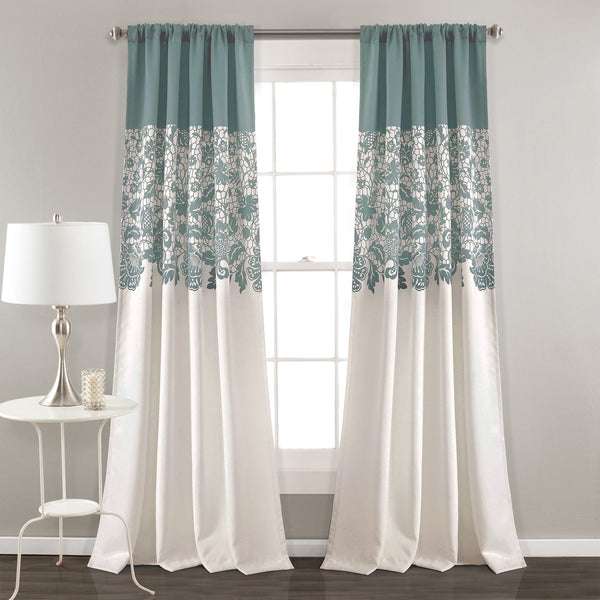 Lush Décor Estate Garden Print Room Darkening Window Curtain Set