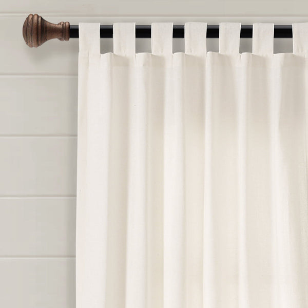 Lush Décor Farmhouse Faux Linen Tab Top Window Curtain Panel