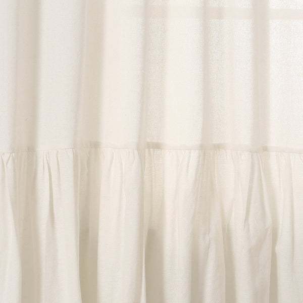 Lush Décor Farmhouse Faux Linen Tab Top Window Curtain Panel