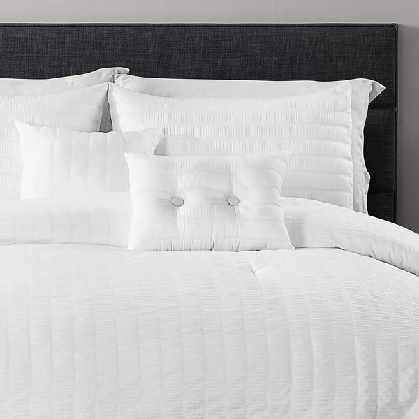 Lush Décor Farmhouse Seersucker 5 Piece Comforter Set