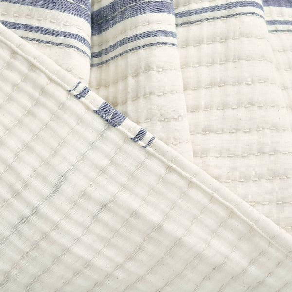 Lush Décor Farmhouse Stripe Kantha Pick Stitch Yarn Dyed Cotton Woven Throw