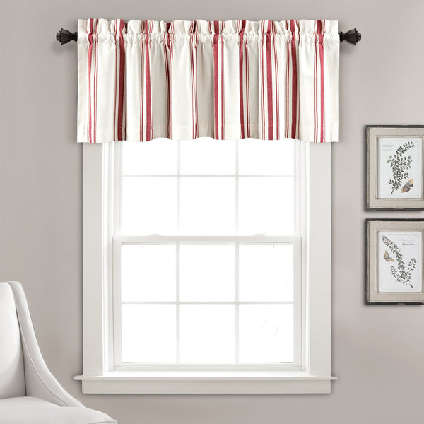 Lush Décor Farmhouse Stripe Yarn Dyed Recycled Cotton Blend Valance