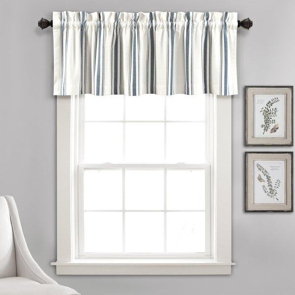 lush décor Farmhouse Stripe Yarn Dyed Recycled Cotton Blend Valance