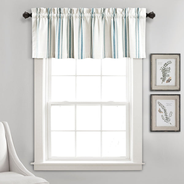 Lush Décor Farmhouse Stripe Yarn Dyed Recycled Cotton Blend Valance
