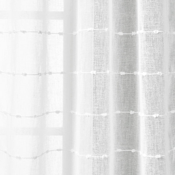 Lush Décor Farmhouse Textured Grommet Sheer Indoor/Outdoor Window Curtain