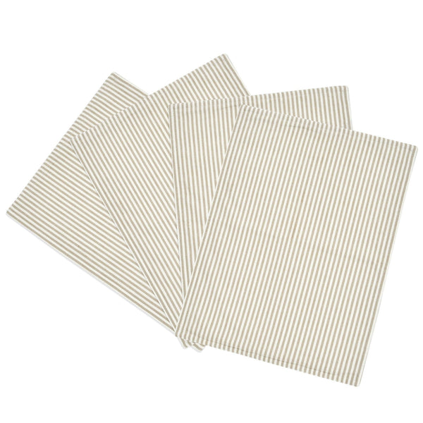 Lush Décor Farmhouse Ticking Stripe Yarn Dyed Placemat 4-Pack Set