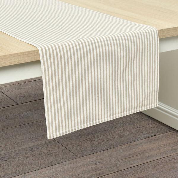 lush décor Farmhouse Ticking Stripe Yarn Dyed Table Runner