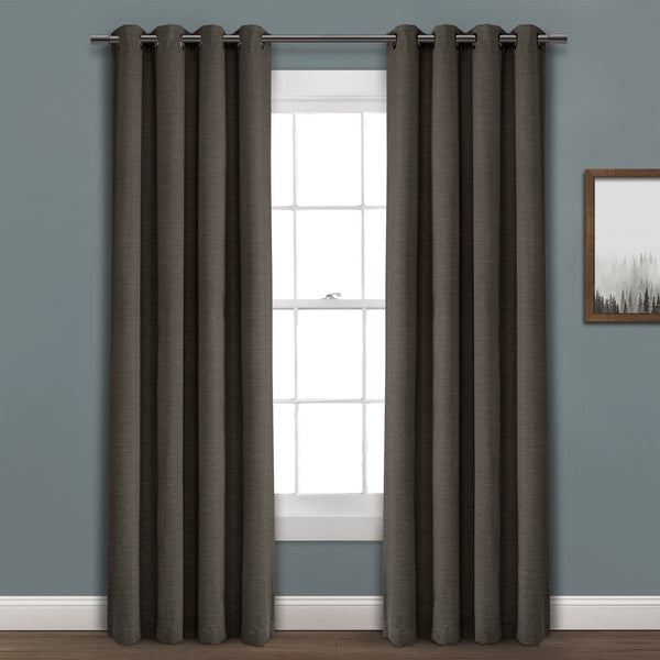 Lush Décor Faux Linen Absolute Blackout Window Curtain Panel