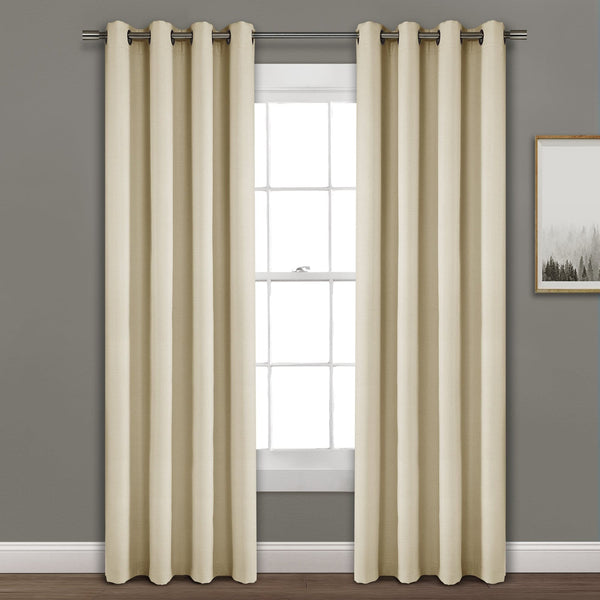 Lush Décor Faux Linen Absolute Blackout Window Curtain Panel