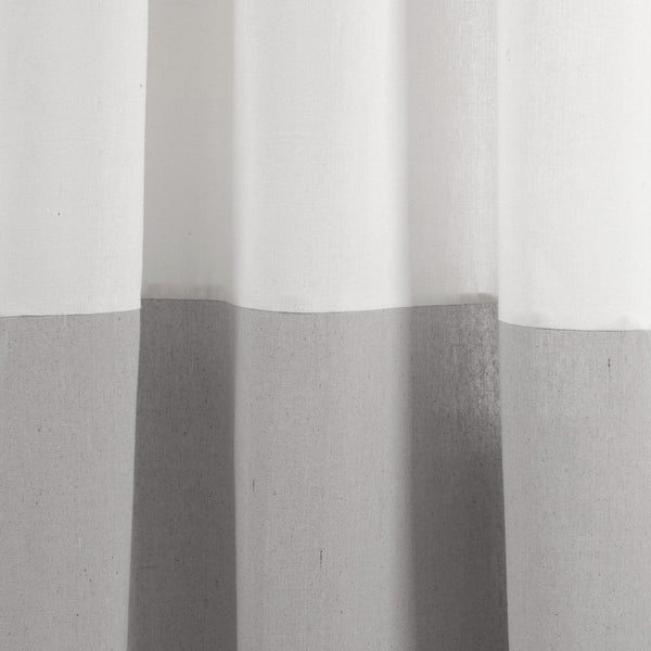Lush Décor Faux Linen Grommet Color Block Window Curtain Panel