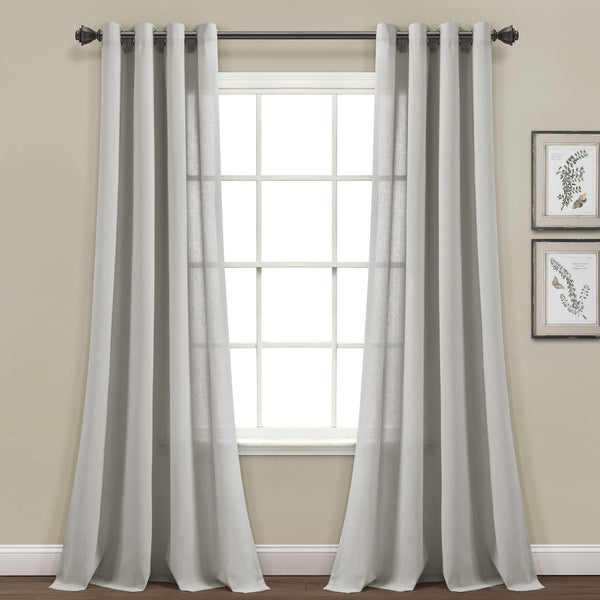 lush décor Faux Linen Grommet Window Curtain Panel Set
