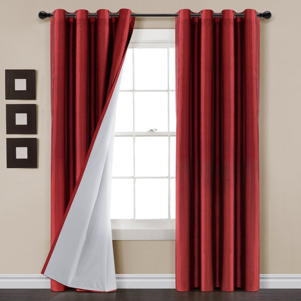 Lush Décor Faux Silk 100% Blackout Window Curtain Panel