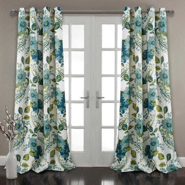 Lush Décor Floral Paisley Light Filtering Window Curtain Set