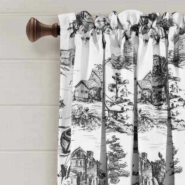 Lush Décor French Country Toile Room Darkening Window Curtain Set