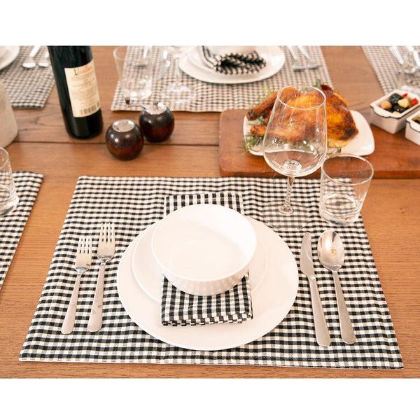 Lush Décor Gingham Check Yarn Dyed Placemat 4-Pack Set