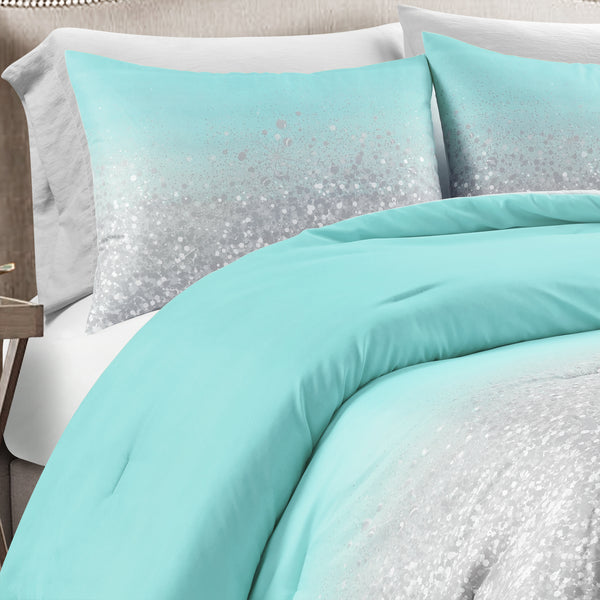Lush Décor Glitter Ombre Metallic Print Comforter Set With Pillowcases