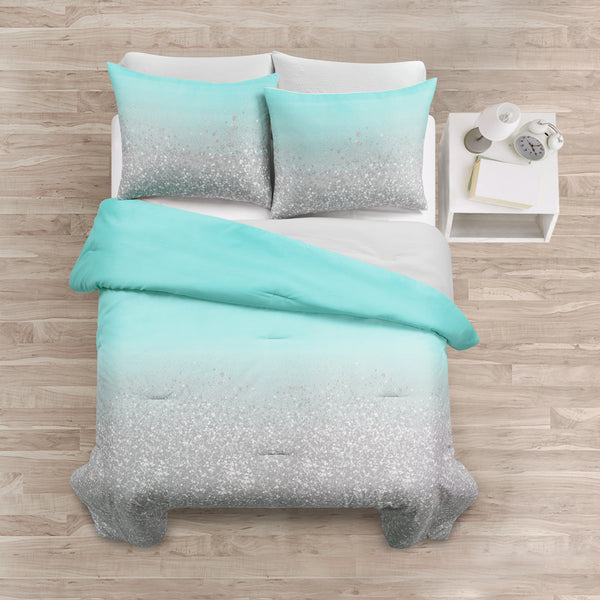 Lush Décor Glitter Ombre Metallic Print Comforter Set With Pillowcases