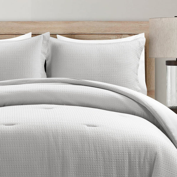 lush décor Haniya Solid Waffle Woven Cotton Textured Comforter Set