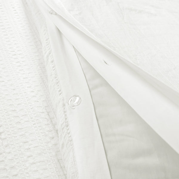 Lush Décor Haniya Solid Waffle Woven Cotton Textured Duvet Cover Set