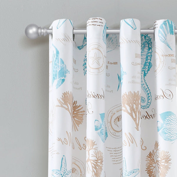 Lush Décor Harbor Life Light Filtering Window Curtain Panel Set