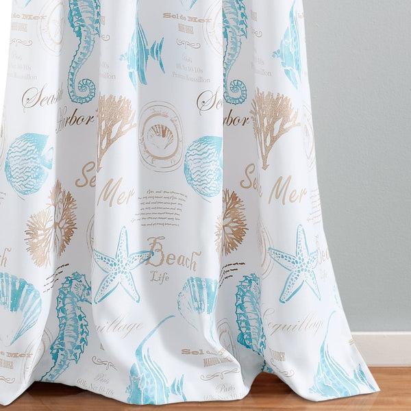 Lush Décor Harbor Life Light Filtering Window Curtain Panel Set