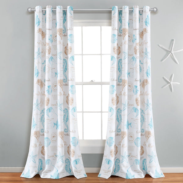 lush décor Harbor Life Light Filtering Window Curtain Panel Set