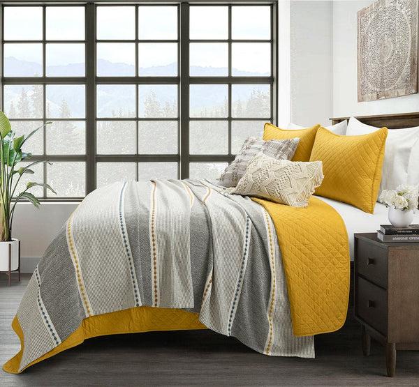 Lush Décor Herringbone Stripe Yarn Dyed Cotton Blanket/Coverlet