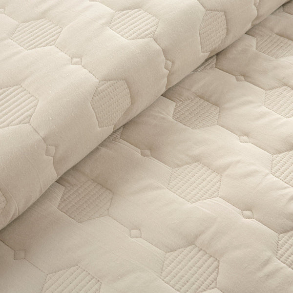 Lush Décor Hexagon Honeycomb Textured Cotton Quilt 3 Piece Set