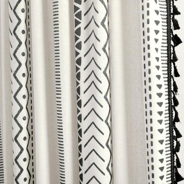 Lush Décor Hygge Boho Stripe Tassel Window Curtain Panel Set
