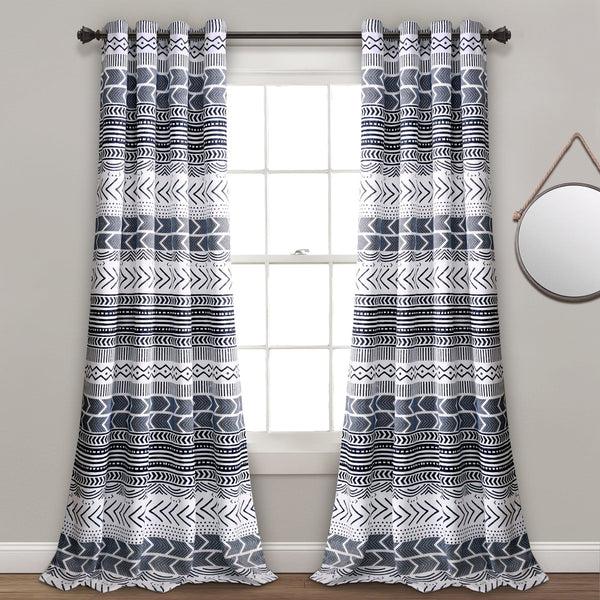 Lush Décor Hygge Geo Light Filtering Window Curtain Panel Set